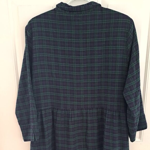 LARGE Vermont Country Store scotch plaid flannel midi dress, so cozy! - Picture 2 of 9
